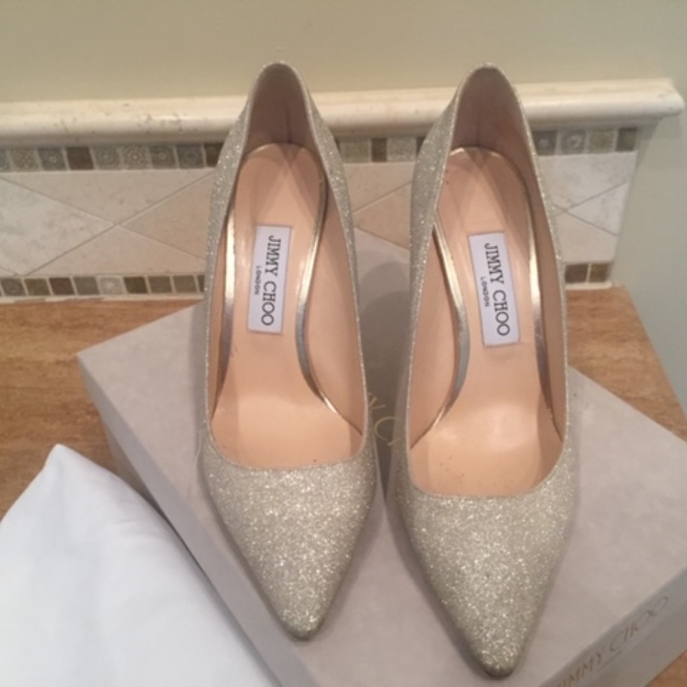 Jimmy Choo Romy 100 Platinum Ice